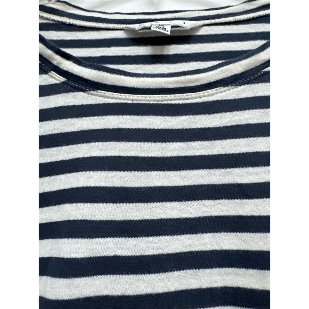 Cabi 5064 Navy Blue White Striped Asymmetric Hem Knit Top Size M - Picture 2 of 8